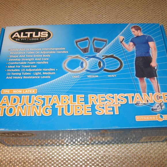 Altus Adjustable Resistance Toning Tube Set Non-Latex New in Box - Picture 1 of 3